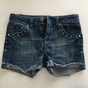 2/$15 dark blue denim jean shorts